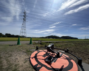 UAVレーザー測量で点群データの取得